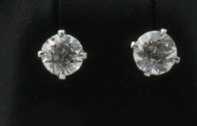 Lot 47 - A pair of diamond set earrings
