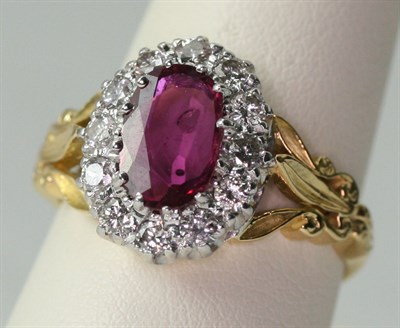 Lot 168 - A Victorian style ruby and diamond cluster ring