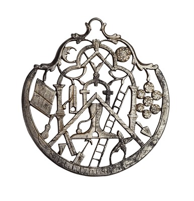 Lot 258 - A rare 17th century cut steel masonic pendant