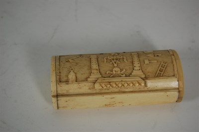 Lot 260 - An 18th century bone masonic snuff box