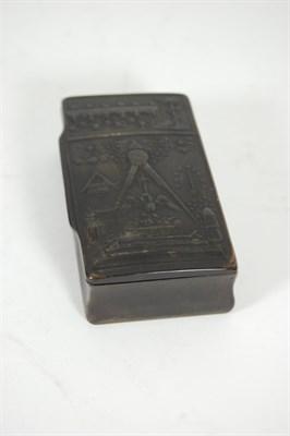 Lot 259 - An early pressed horn masonic box