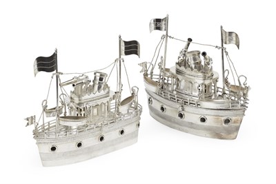 Lot 235 - A matched pair of Chinese export model gun ships