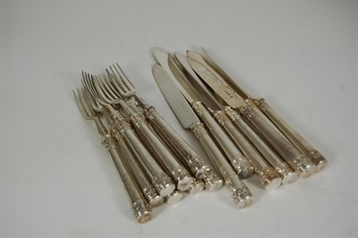 Lot 300 - Naval interest - A matched set of twelve fruit knives and forks