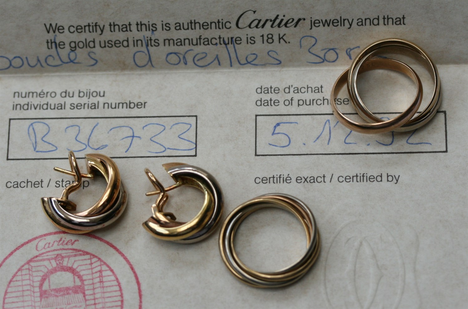 cartier trinity ring used