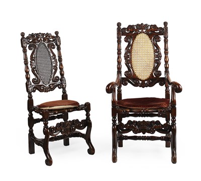 Lot 26 - GOOD SET OF TEN CHARLES II STYLE OAK DINING CHAIRS