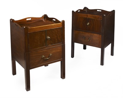 Lot 63 - MATCHED PAIR OF GEORGE III MAHOGANY NIGHT COMMODES