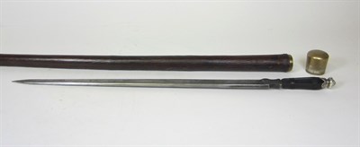 Lot 42 - WHITE METAL MOUNTED HAND SWORD AND STICK CASE