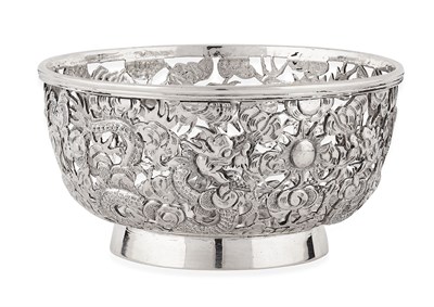 Lot 92 - CHINESE EXPORT SILVER PIERCED BOWL