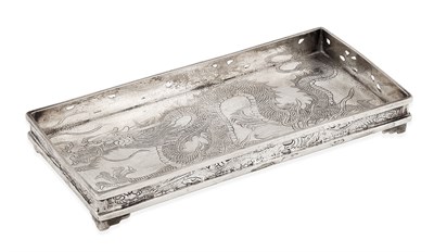 Lot 182 - CHINESE EXPORT SILVER TRAY