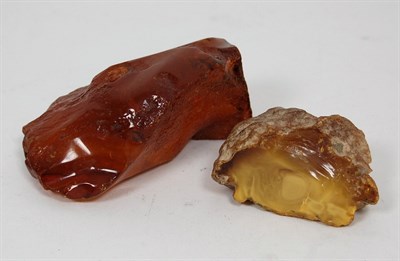 Lot 433 - Two large amber samples