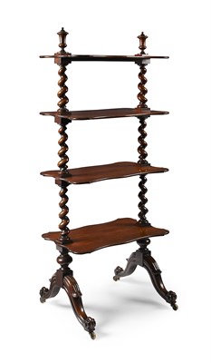 Lot 104 - WILLIAM IV ROSEWOOD FOUR TIER WHATNOT