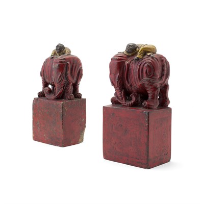 Lot 193 - PAIR OF CHINESE SOAPSTONE VASES