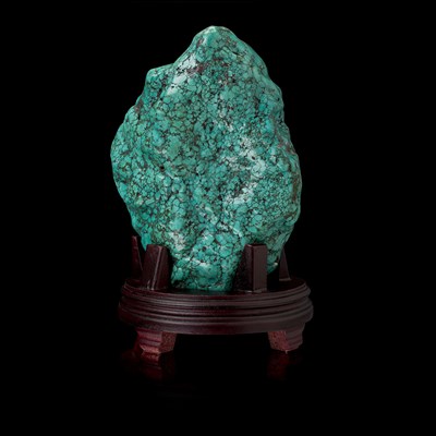 Lot 225 - CHINESE TURQUOISE SCHOLAR'S BOULDER