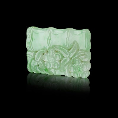Lot 202 - CHINESE JADEITE CARVED PLAQUE
