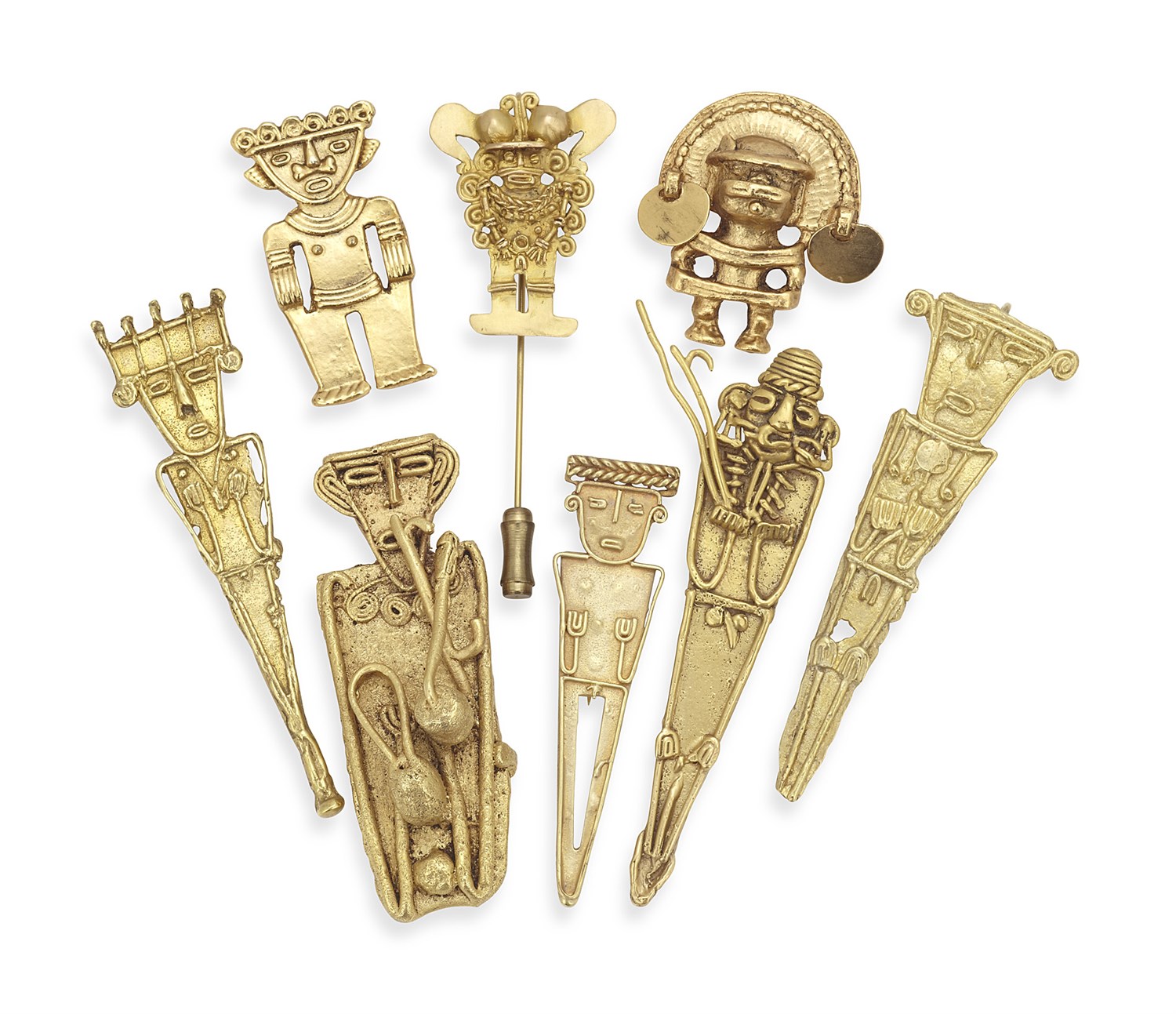 Lot 18 - An interesting group of nine gold and other brooches