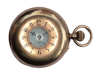 Lot 352 - An 18ct gold demi-hunter cased pocket watch