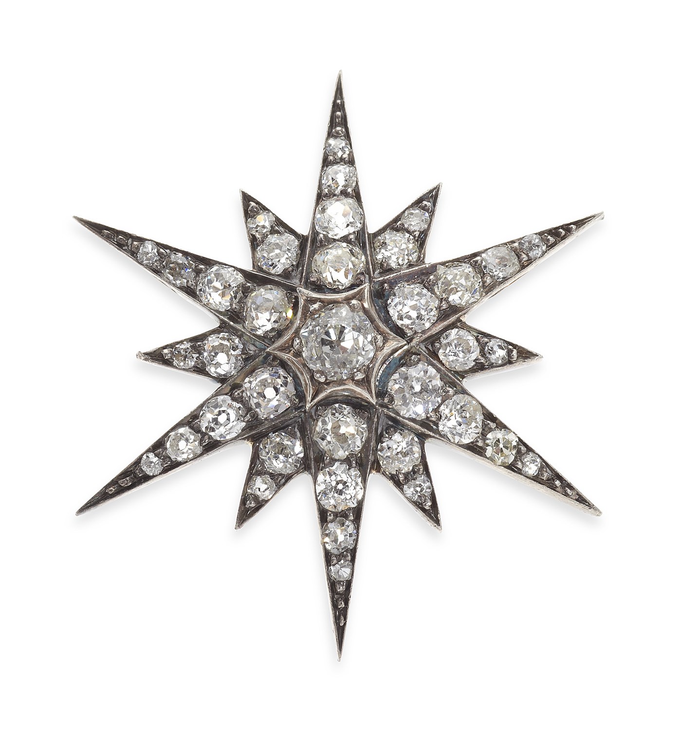 Lot 169 - A late Victorian diamond set star brooch