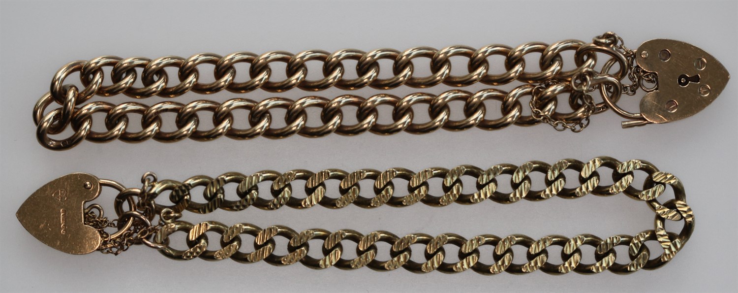 Lot 137 - Two 9ct gold bracelets