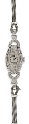 Lot 137 - An Art Deco diamond set cocktail watch