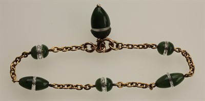 Lot 470 - A Russian gold mounted multi-gem set bracelet