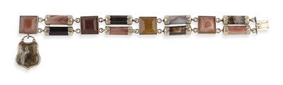 Lot 342 - A Victorian Scottish hardstone set bracelet
