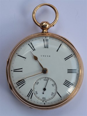 Lot 351 - An 18ct yellow gold open faced key wind pocket watch