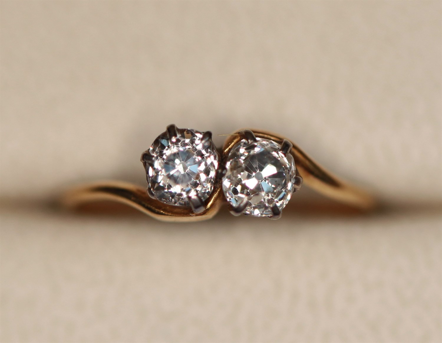 Lot 172 - A two stone diamond ring