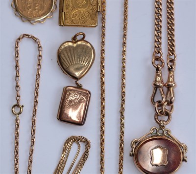 Lot 453 - A quantity of gold chains and lockets