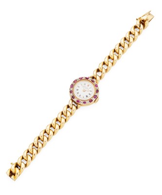 Lot 130 - VACHERON & CONSTANTIN - A lady's ruby and diamond set cocktail watch