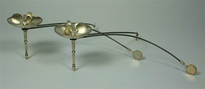 Lot 9 - ROGER MILLAR - A pair of 'Living silver' candle holders