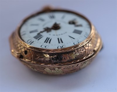 Lot 152 - ARMAND GENDRE - A gold pair cased striking pocket watch