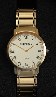Lot 138 - STAMBOUL - A gentleman's 14ct gold wrist watch
