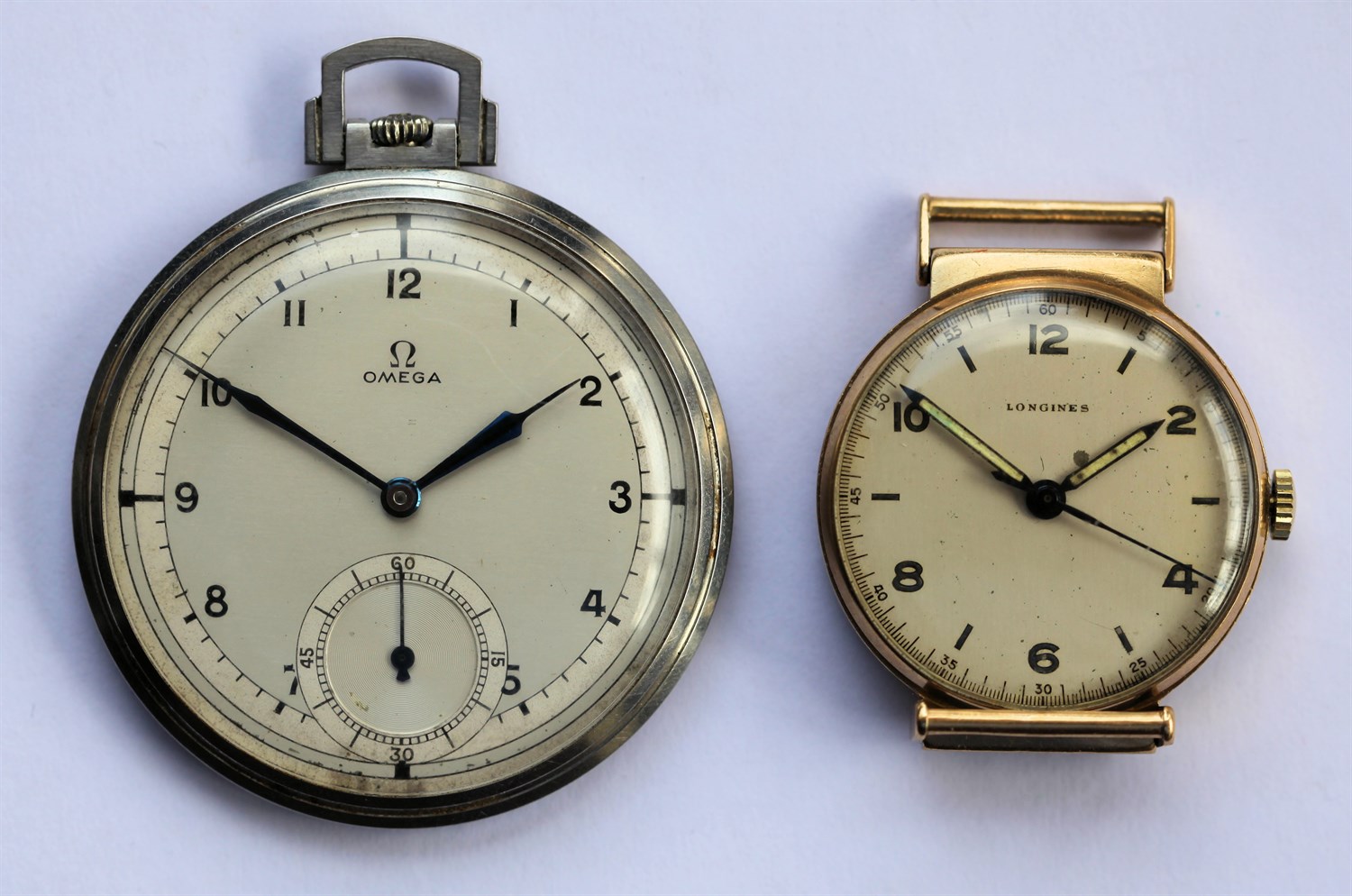 Lot 161 - OMEGA - A gentleman's polished metal cased pocket watch