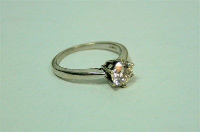 Lot 209 - An 18ct white gold mounted diamond single-stone ring