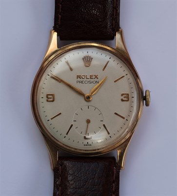 Lot 450 - ROLEX - A gentleman's 9ct gold cased wrist watch