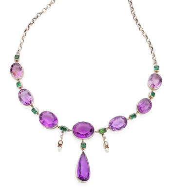 Lot 80 - An early 20th century multi-gem necklace