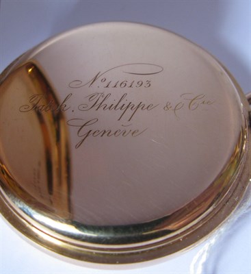 Lot 149 - PATEK PHILIPPE & Co. - A gentleman's 18ct gold hunter cased keyless wind pocket watch, circa 1902