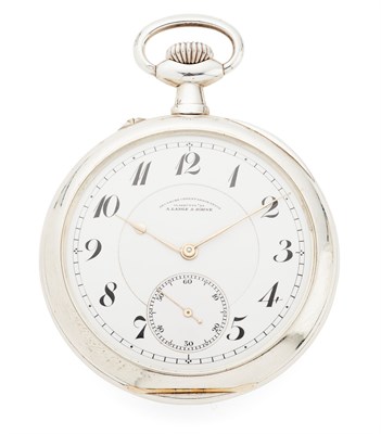 Lot 150 - A. LANGE & SOHNE - A silver cased open faced keyless wind pocket watch