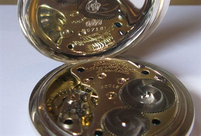 Lot 150 - A. LANGE & SOHNE - A silver cased open faced keyless wind pocket watch