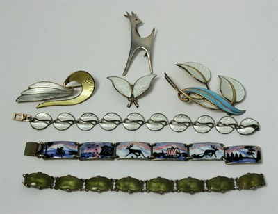 Lot 64 - A collection of Scandinavian silver and enamelled jewellery