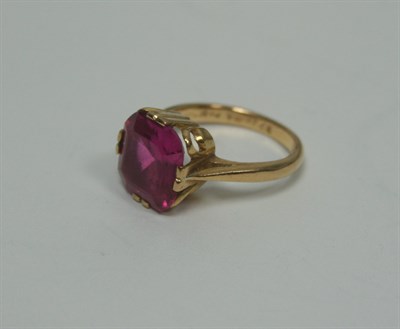 Lot 274 - A pink tourmaline dress ring