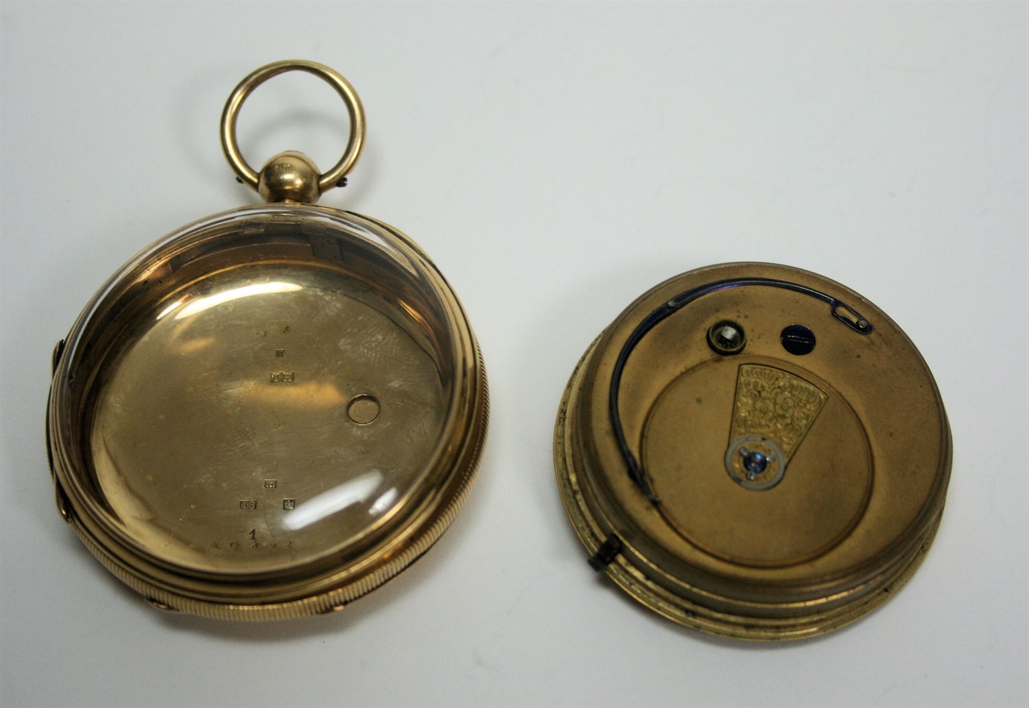 Lot 157 - An 18ct gold key wind open faced pocket watch