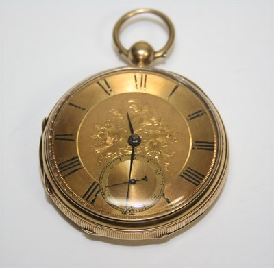 Lot 157 - An 18ct gold key wind open faced pocket watch