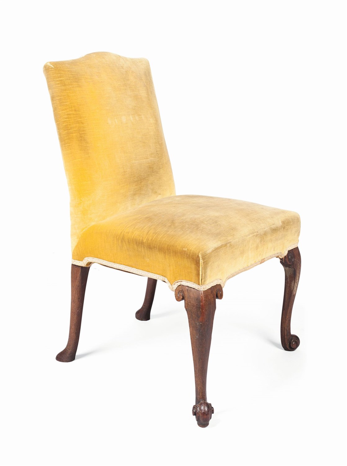 Lot 57 - GEORGE II MAHOGANY AND UPHOLSTERED SIDE CHAIR