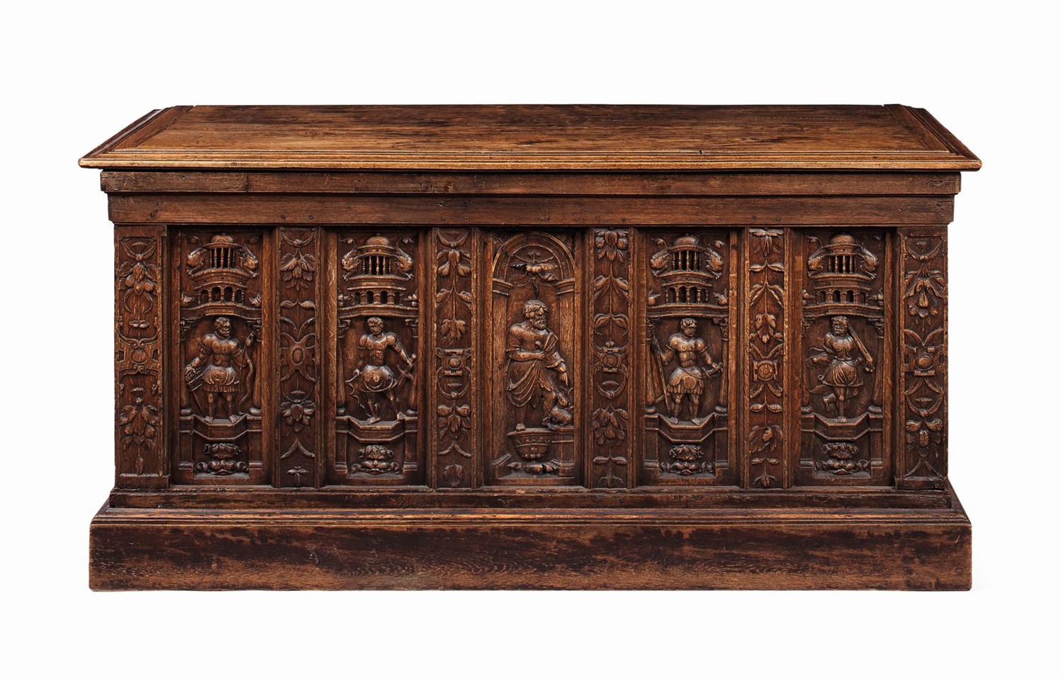 Lot 13 - FRENCH GOTHIC STYLE OAK CHEST