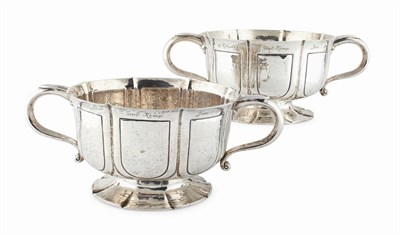 Lot 160 - PAIR OF EDWARDIAN TWIN HANDLED SILVER FRUIT BOWLS