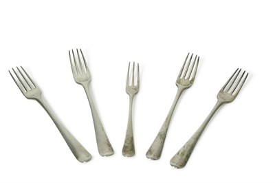 Lot 175 - GROUP OF HANOVERIAN PATTERN SILVER FORKS