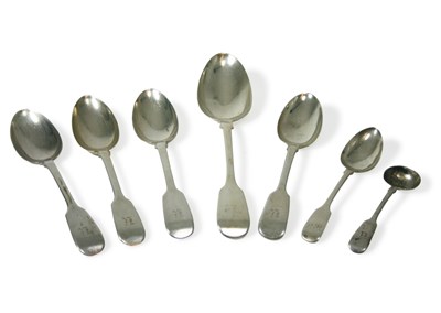 Lot 177 - COLLECTION OF FIDDLE PATTERN SILVER FLATWARE
