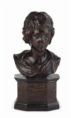 Lot 56 - CONTINENTAL BRONZE BUST OF A YOUNG MAN