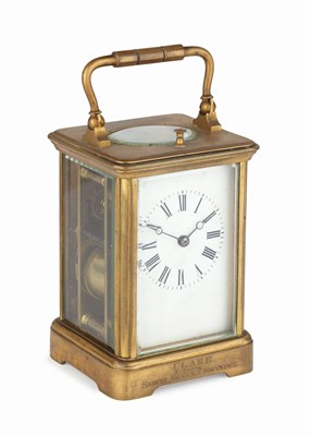 Lot 59 - FRENCH BRASS REPEATING CARRIAGE CLOCK
